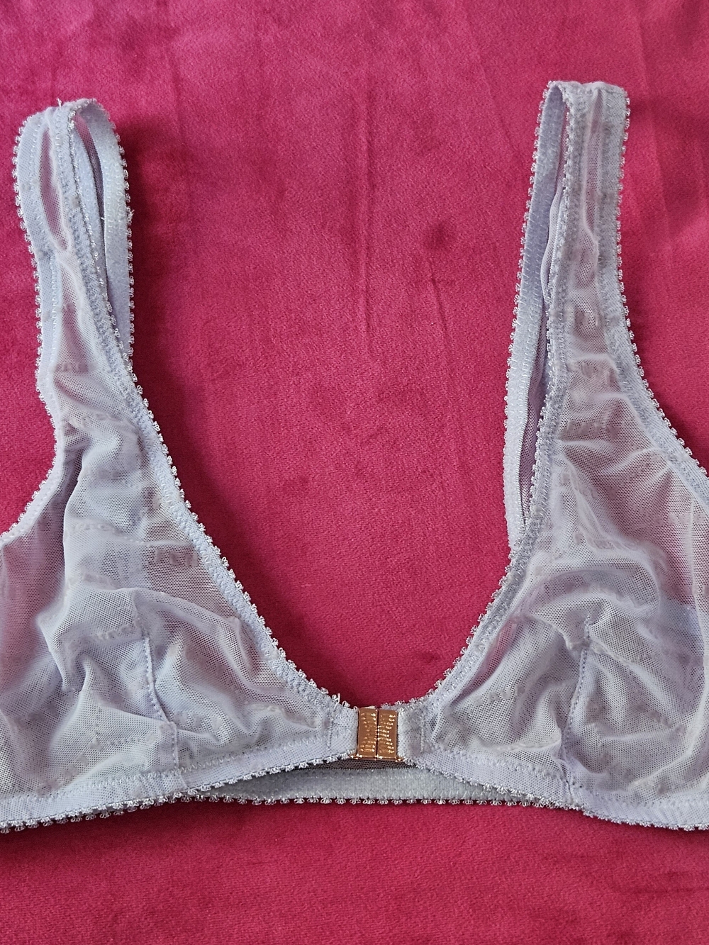 Savage X Fenty lilac lace bralette with gold hardware